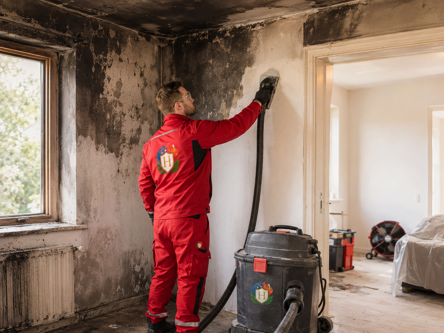 Brandschadensanierung in Niederösterreich mit Wiederherstellungsarbeiten nach sichtbaren Brand- und Rauchschäden durch HEVKA